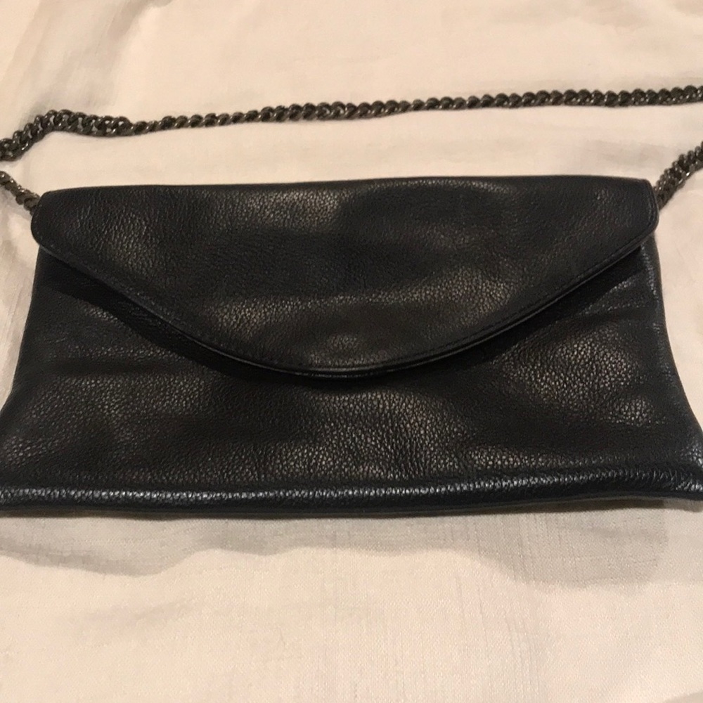 JCrew black envelope style clutch